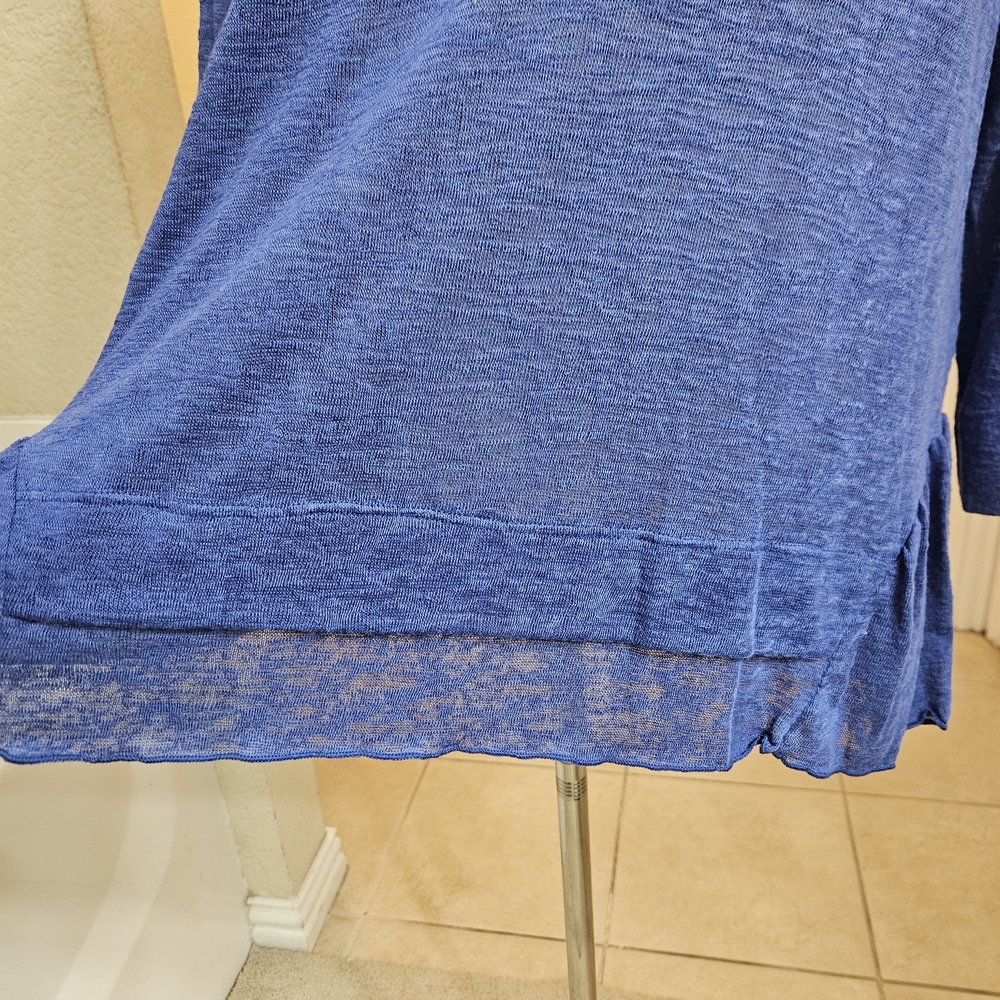 Nally & Millie Blue Lightweight Ruffle Hem Top – Size S/M NWT - Picture 4 of 13